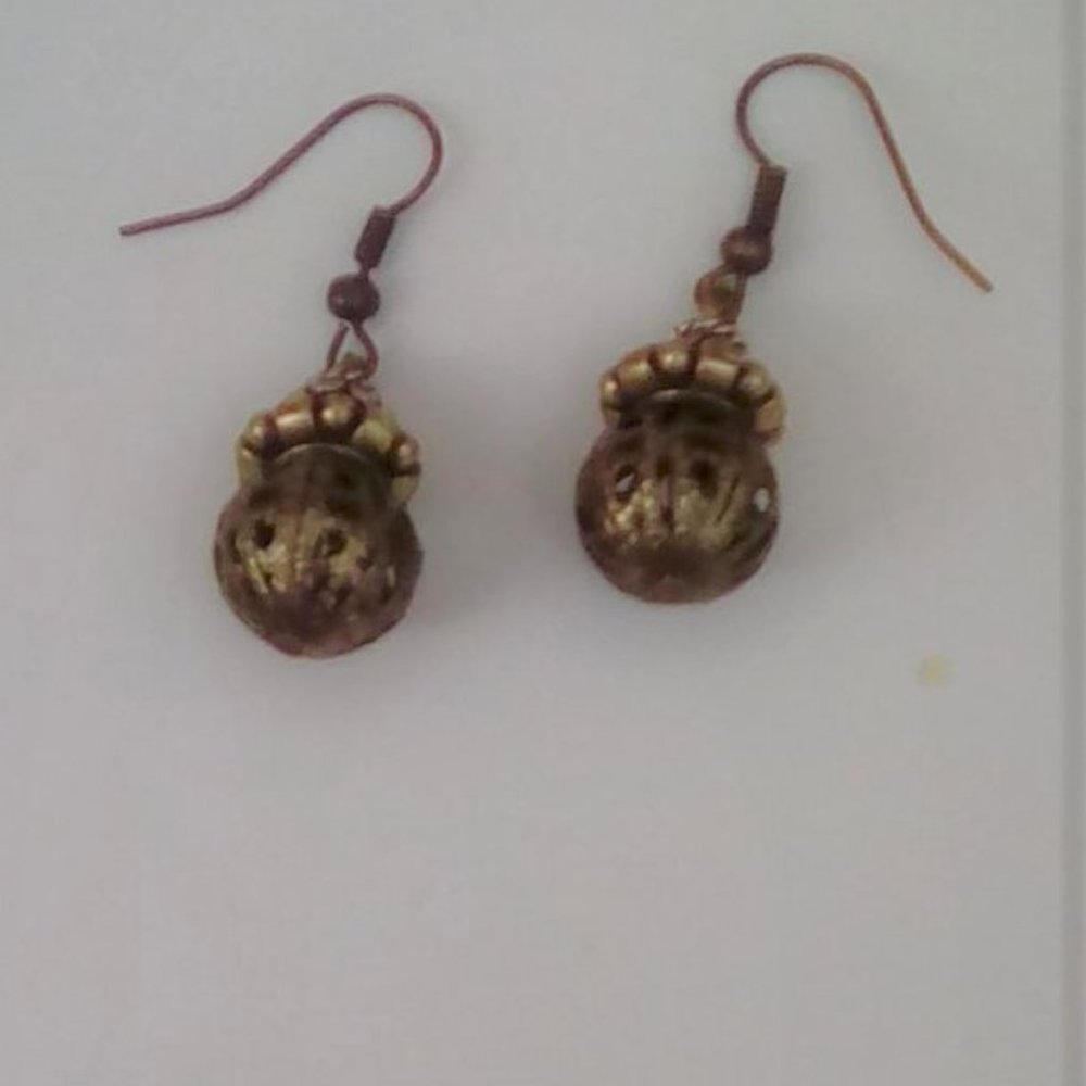 💮Brass 'bell' look Earrings